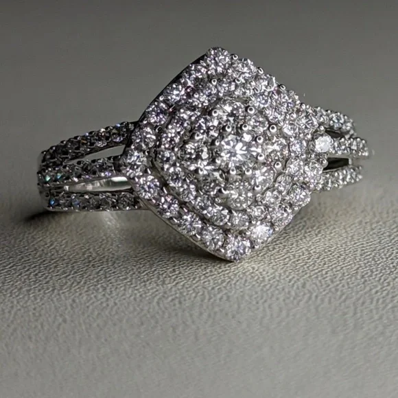 White gold fashion ladies size 7 brand new 3/8cctw diamonds - Picture 6 of 7